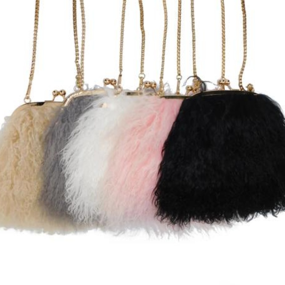 Fur Cross Body Purse blsck only